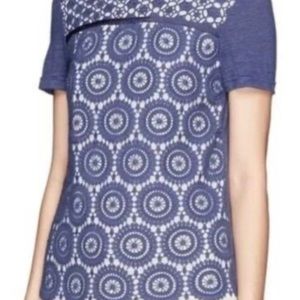 Tory Burch blue short sleeve shirt